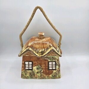 1950's Price Kensington Ye Olde Cottage England Biscuit Cookie Jar Handle Vtg